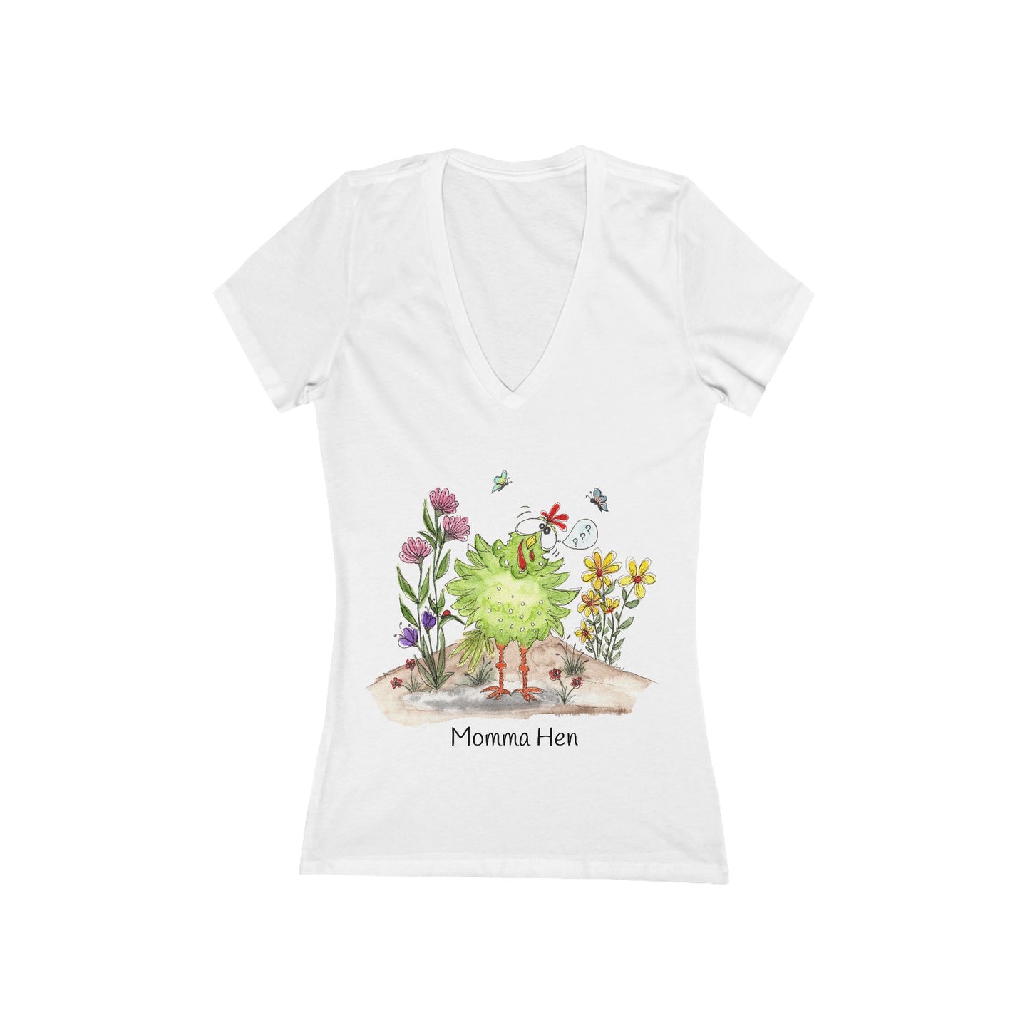 Women's Jersey Short Sleeve Deep V-Neck Tee