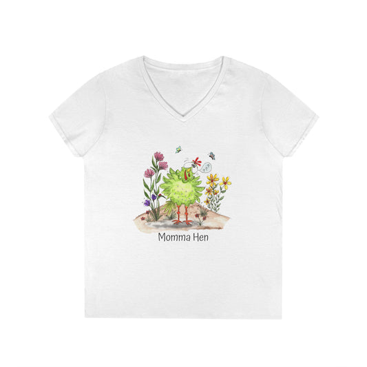 Ladies' Momma Hen V-Neck T-Shirt