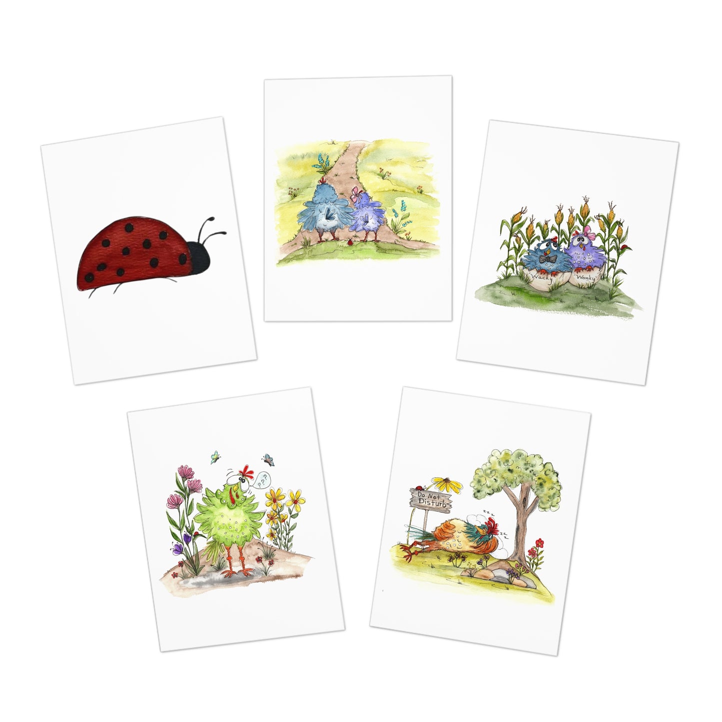 Wacky Wonky Multi-Design Greeting Cards (5-Pack)