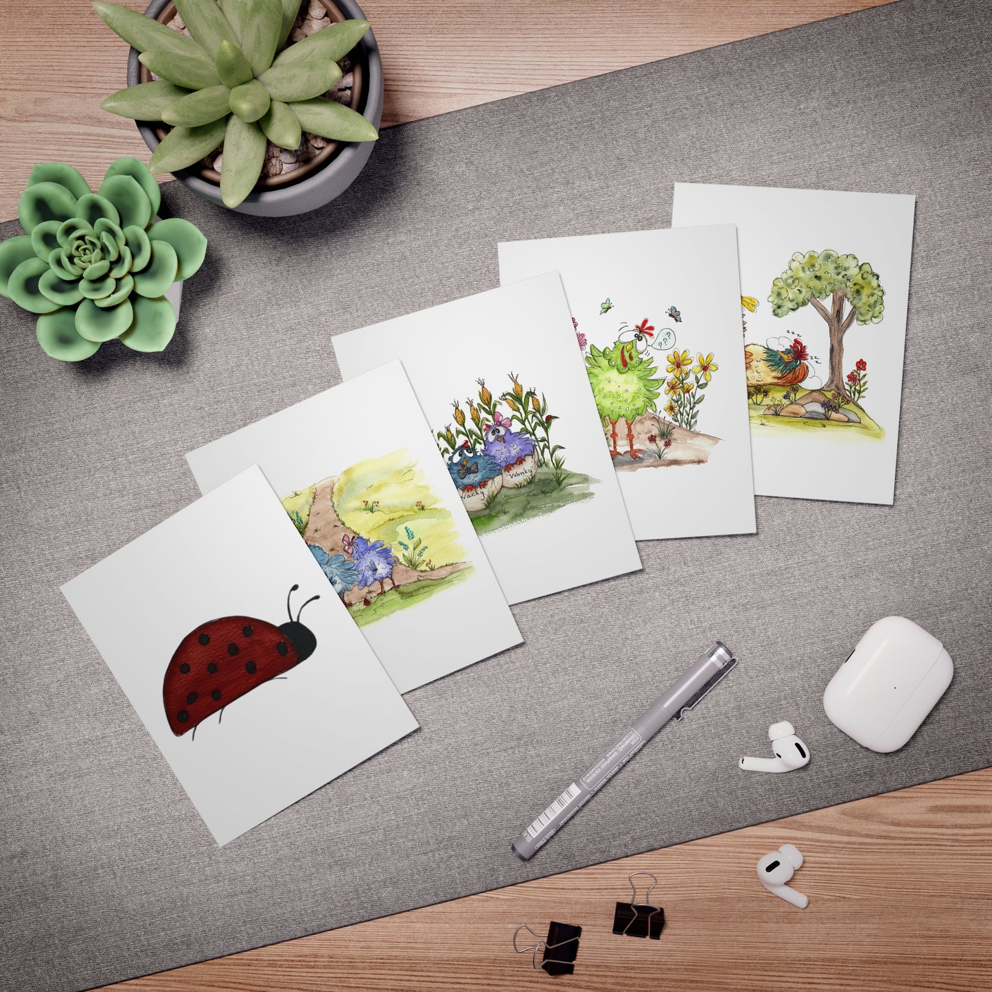 Wacky Wonky Multi-Design Greeting Cards (5-Pack)