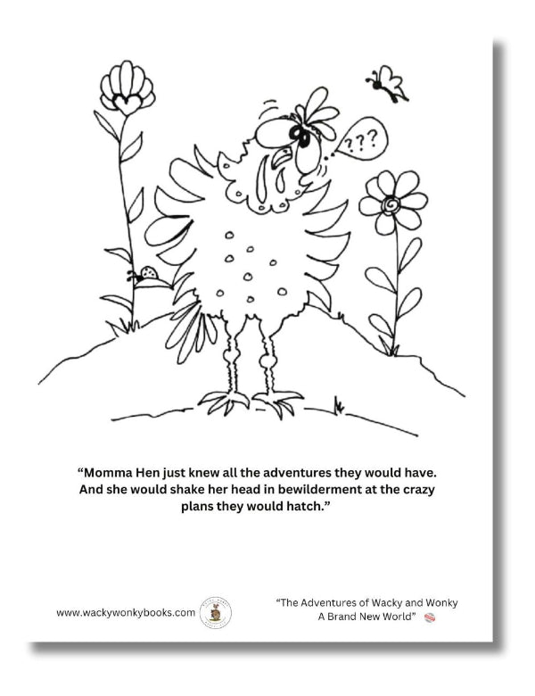 Momma Hen Coloring Page